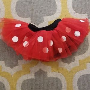 Minnie mouse disney onesie with polka dot skirt